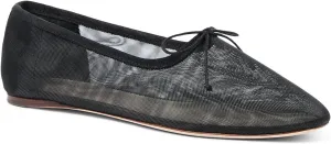 UBWDU Mesh Ballet Flats for Women Round Closed Toe Mary Jane Flats Ballerina Shoes with Bow