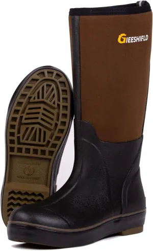 Ultra-Light Waterproof Rubber Boots for Men and Women - Durable Construction with 6mm Neoprene Insulation for Versatile All-Season Use in Hunting, Fishing, Work and Garden Size 5 to 14