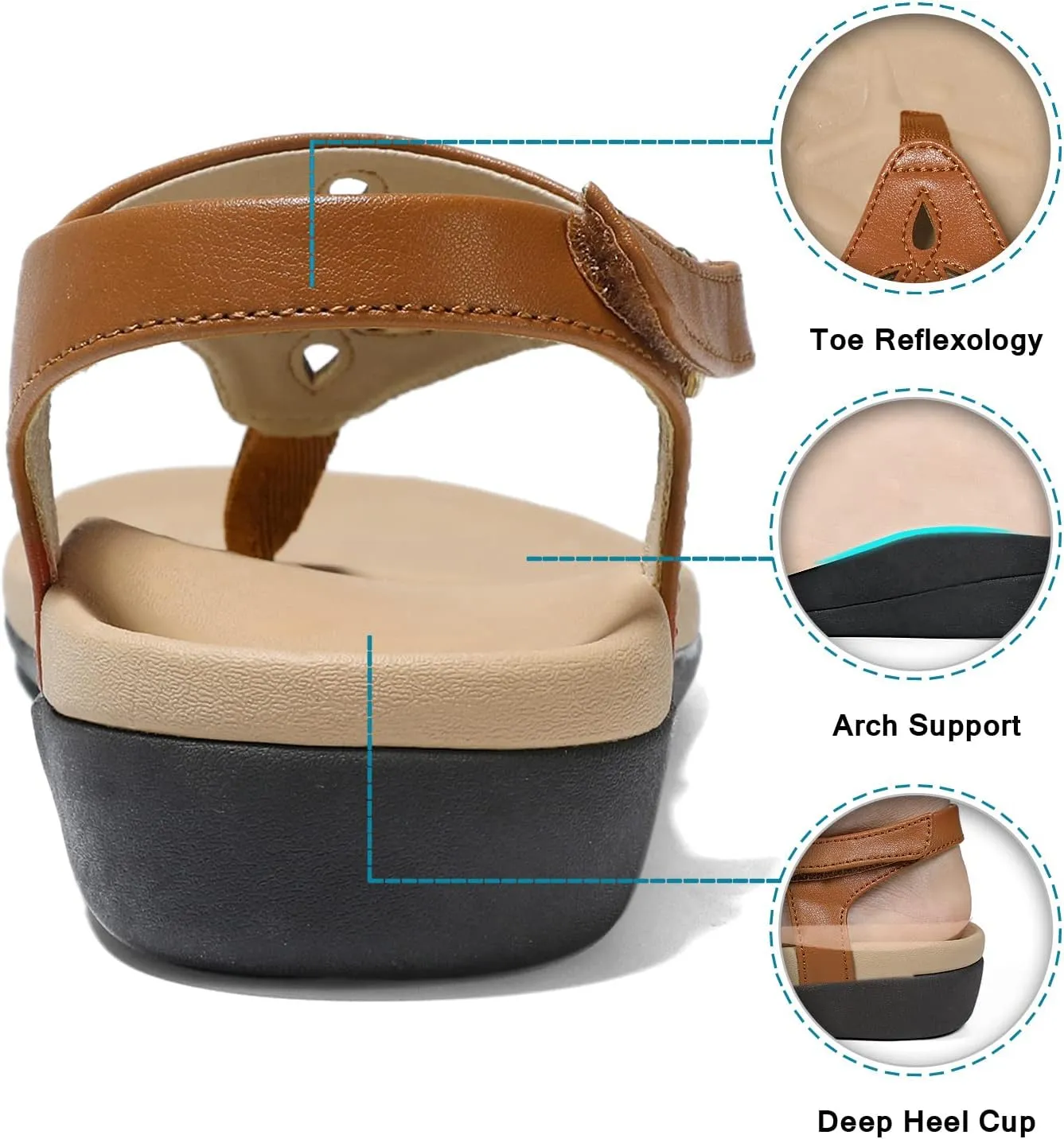 UTENAG Womens Arch Support Sandals Orthotic Thong Flip Flops