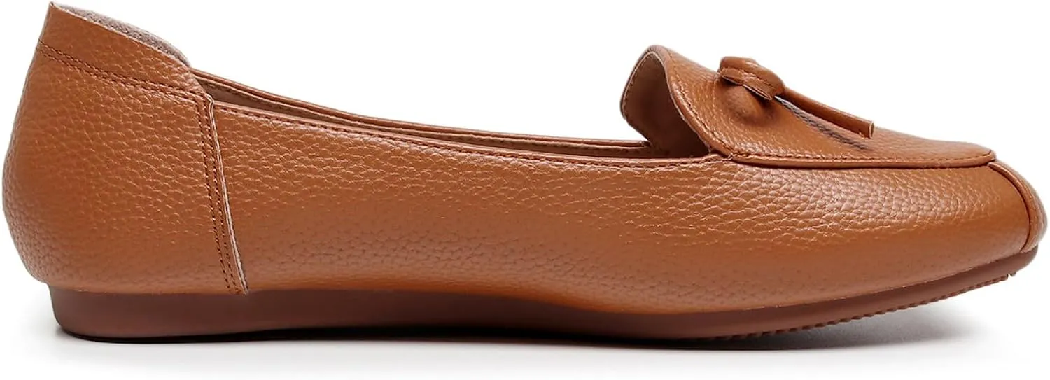 VenusCelia Women's Bowknot Wide Flat Shoe