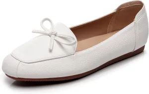 VenusCelia Women's Bowknot Wide Flat Shoe