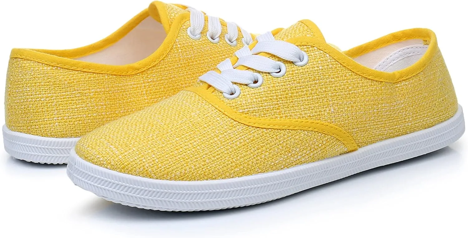 VenusCelia Women's Rainbow Lace Up Sneaker Shoes