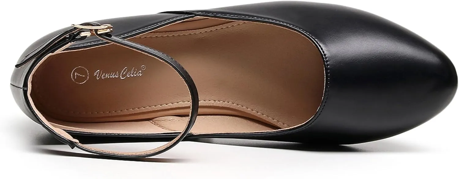 VenusCelia Women's Serenity Strap Flats Shoe