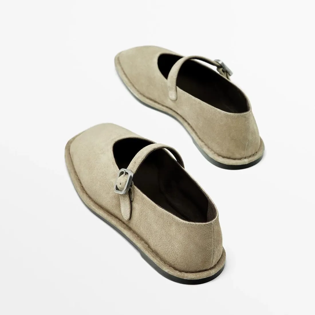 Vertundy Square Toe Ballet Flats Shoes for Women Adjustable Strap Mary Jane Flats