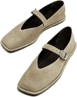Vertundy Square Toe Ballet Flats Shoes for Women Adjustable Strap Mary Jane Flats