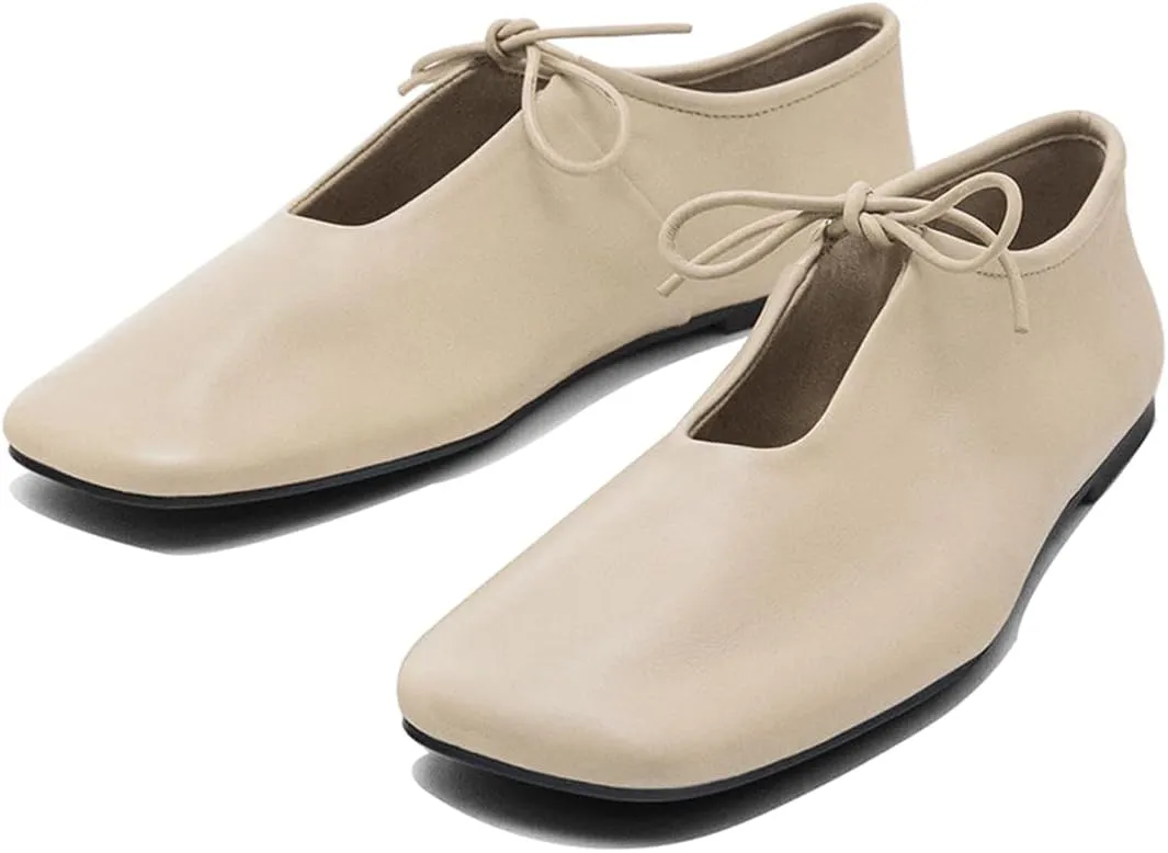Vertundy Square Toe Ballet Flats Shoes for Women Adjustable Strap Mary Jane Flats