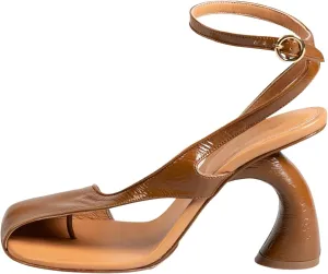 Vertundy Women's Flip Flop Heels High Heeled Sandals Leather Chunky Square Toe Adjustable Ankle Strap Buckle Thong Heeled Sandals