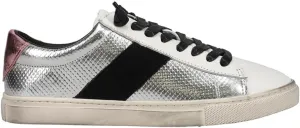 Vintage Havana Womens Aimee Perforated Metallic Slip On Sneakers Shoes Casual - Silver