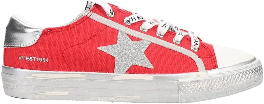 Vintage Havana Womens Alive Metallic Glitter Slip On Sneakers Shoes Casual - Red