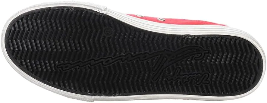 Vintage Havana Womens Alive Metallic Glitter Slip On Sneakers Shoes Casual - Red