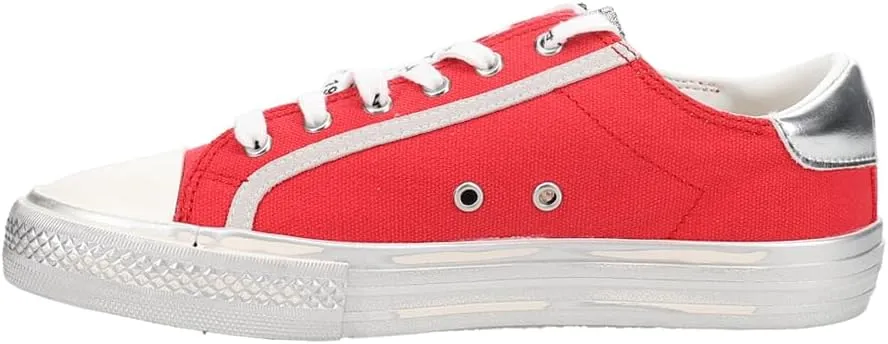 Vintage Havana Womens Alive Metallic Glitter Slip On Sneakers Shoes Casual - Red