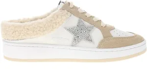 Vintage Havana Womens Baller Perforated Rhinestone Slip On Sneakers Shoes Casual - Beige, Off White