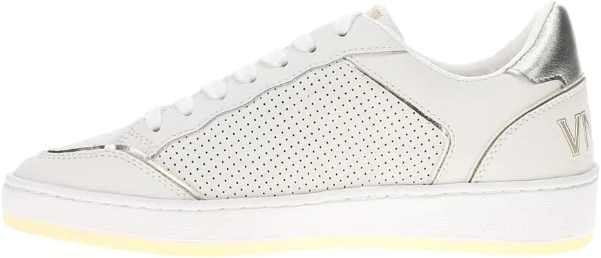 Vintage Havana Womens Delma 1 Metallic Perforated Slip On Sneakers Shoes Casual - Silver, White