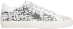 Vintage Havana Womens Faith Metallic Slip On Sneakers Shoes Casual - Silver, White