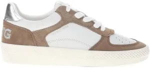 Vintage Havana Womens Fast Metallic Perforated Lace Up Sneakers Shoes Casual - Brown, White