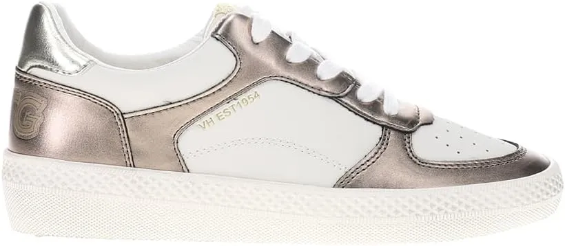Vintage Havana Womens Fast Metallic Perforated Lace Up Sneakers Shoes Casual - Brown, White