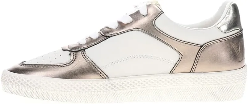 Vintage Havana Womens Fast Metallic Perforated Lace Up Sneakers Shoes Casual - Brown, White