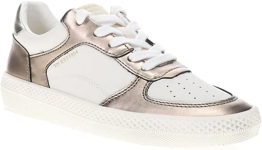Vintage Havana Womens Fast Metallic Perforated Lace Up Sneakers Shoes Casual - Brown, White