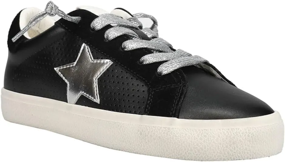 Vintage Havana Womens Gadol Perforated Slip On Sneakers Shoes Casual - Black