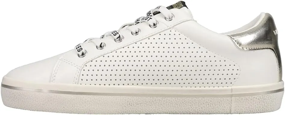 Vintage Havana Womens Next Perforated Metallic Slip On Sneakers Shoes Casual - White