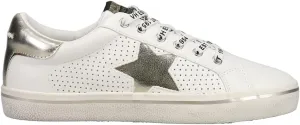 Vintage Havana Womens Next Perforated Metallic Slip On Sneakers Shoes Casual - White