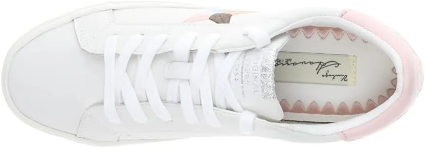 Vintage Havana Womens Nina 3 Embroidered Lace Up Sneakers Shoes Casual - White