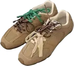 Vintage-Inspired Lightweight Sneakers | Dual-Tone Shoelaces & Soft Suede Upper | Comfortable Casual Shoes for Walking, Travel & Everyday Wear | Durable Rubber Sole | Unisex Design for Women