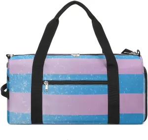 Vintage Transgender Proud Flag Funny Gym Bag Travel Duffel Bags Carry On Weekender Overnight Bag for Women Men