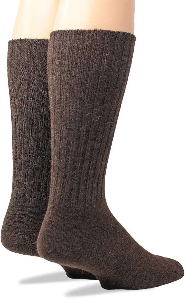 WARRIOR ALPACA SOCKS - Ribbed Casual Everyday Alpaca Wool Crew Socks For Men And Women
