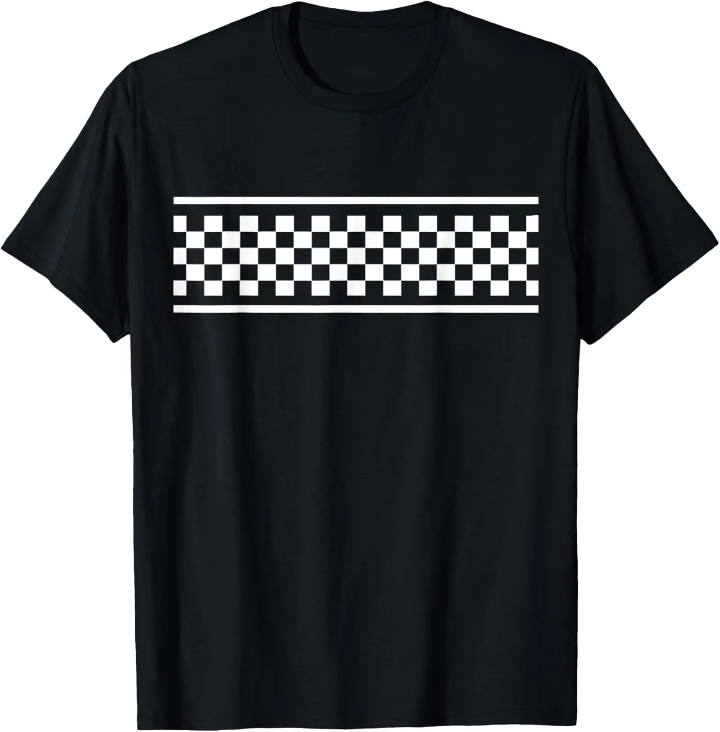 White Checker Pattern Checkerboard Skater Surfer Style Teens T-Shirt