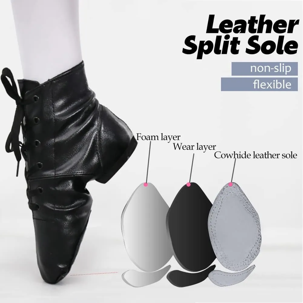 Women Ankle-top Jazz Dance Shoes Lace up Jazz Modern Dance Boot