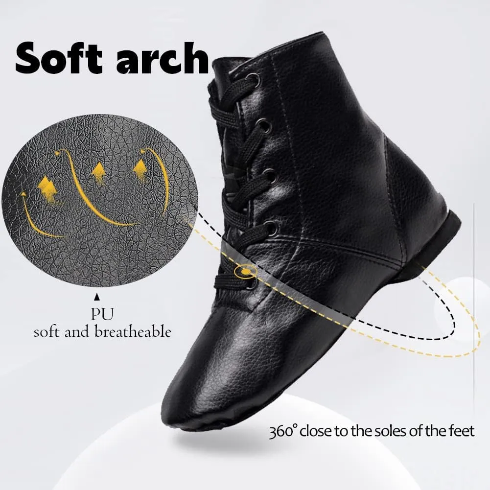 Women Ankle-top Jazz Dance Shoes Lace up Jazz Modern Dance Boot