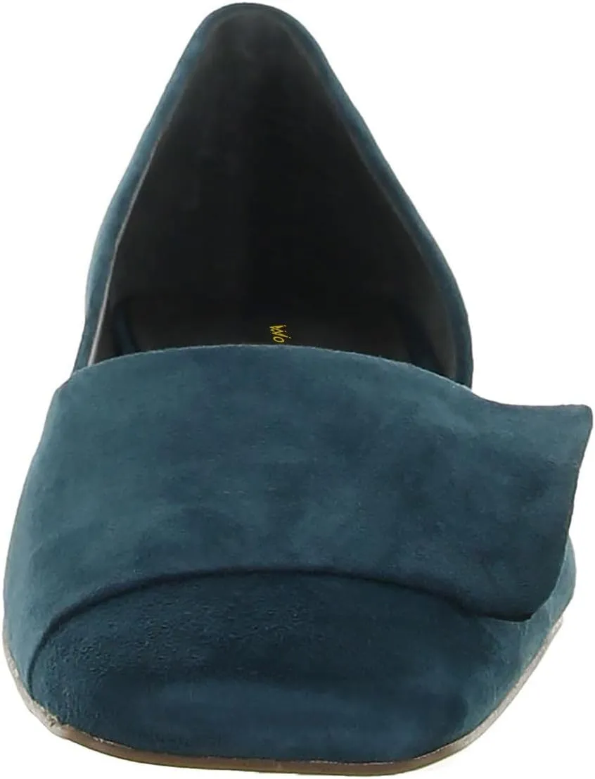 Women Fashion Pump Side Cut Ballet Flats Block Low Heeled Square Toe Slip On Shoes Working Shopping Party Size 4-16 US