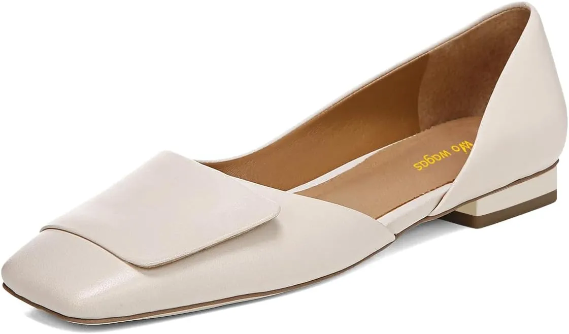 Women Fashion Pump Side Cut Ballet Flats Block Low Heeled Square Toe Slip On Shoes Working Shopping Party Size 4-16 US