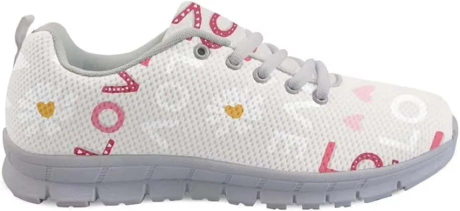 Women Running Shoes Walking Sports Athletic Tennis Sneakers for Girls White Sole