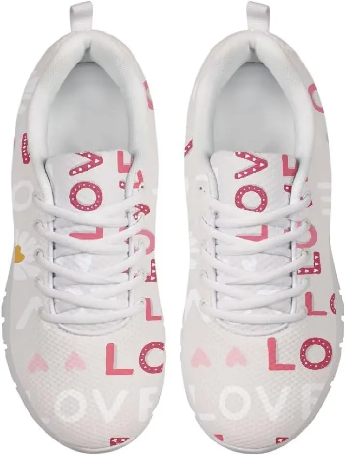 Women Running Shoes Walking Sports Athletic Tennis Sneakers for Girls White Sole