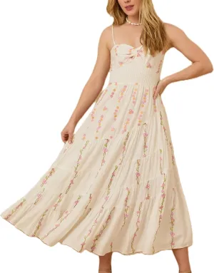 Women Y2K Floral Long Dress Fairycore Spaghetti Strap Square Neck Maxi Dress Cute Cocktail Party Ruffle Flowy Dresses