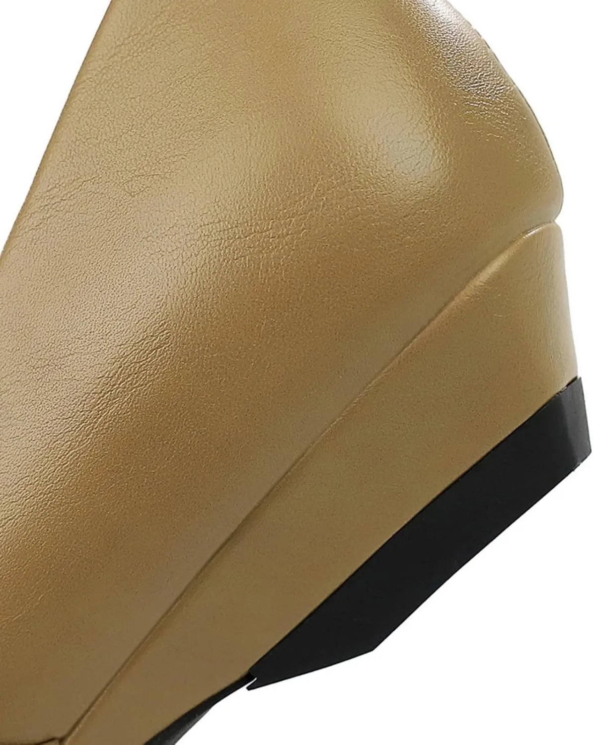 Women's 1 Inch Pointy Toe Mary Janes Flats One Strap Buckle Cute Leather Ballet Flat Shoes for Women Low Heeled Wedge Slip On Solid Work Flats Dress Comfortable