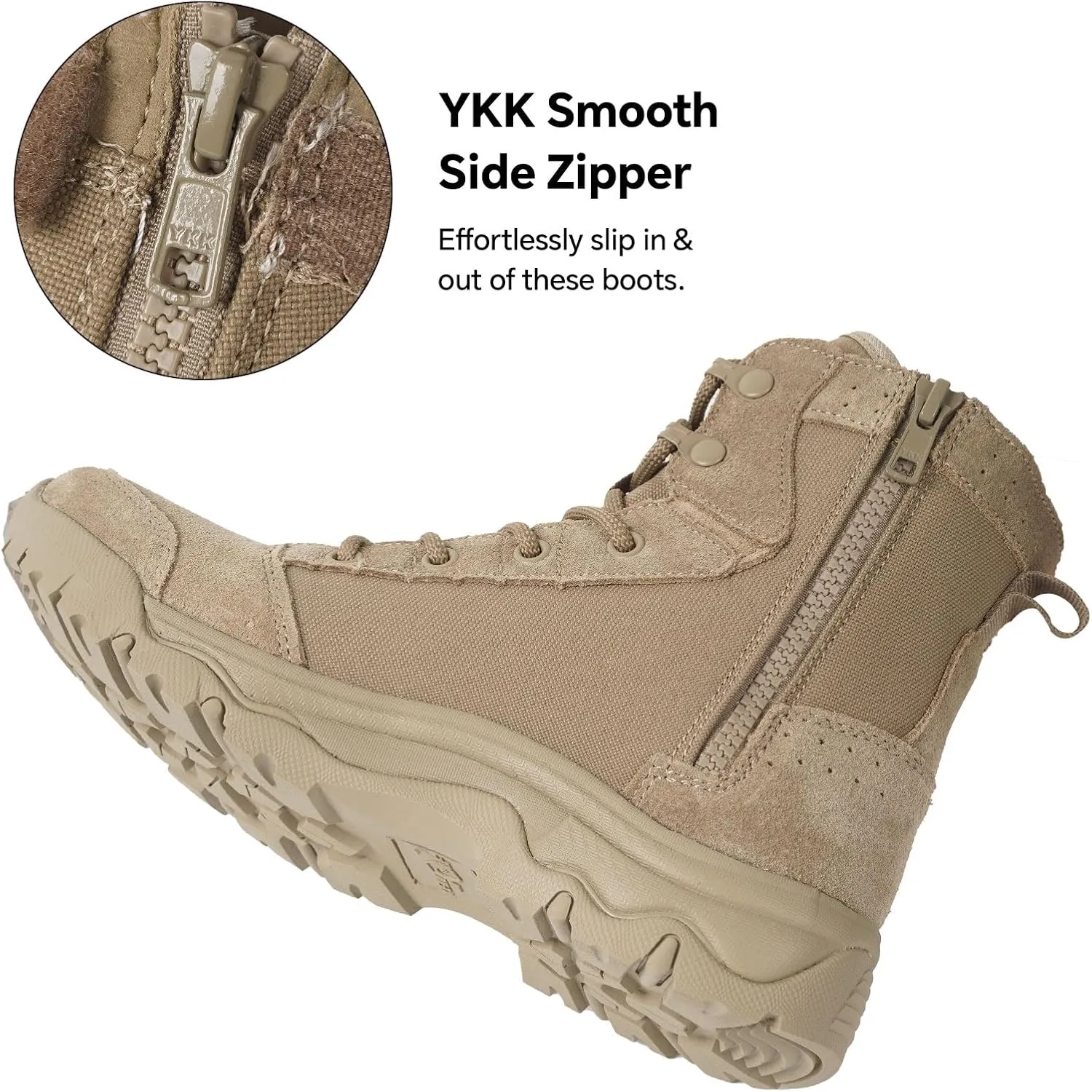 Women's 6 Inch Lightweight Tactical Combat Boots - Army Desert Boots