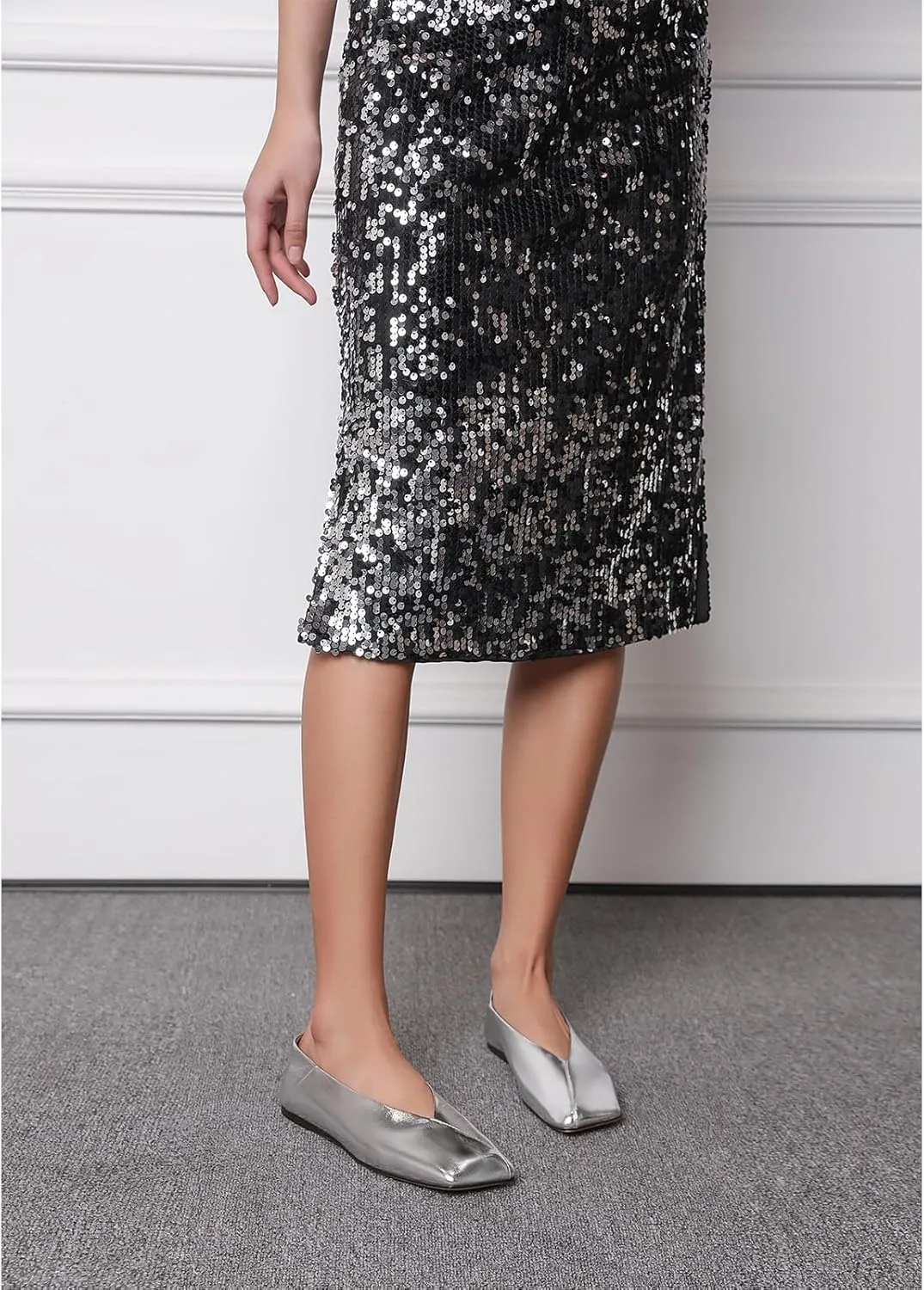 Women's Ballet Flats Closed Square Toe Slip On Flats Comfortable Dressy Casual Work Office Shoes