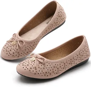 Women's Ballet Shoes Comfortable Slip on Round Toe Flat Casual Shoes for Walking, Driving, Dressy