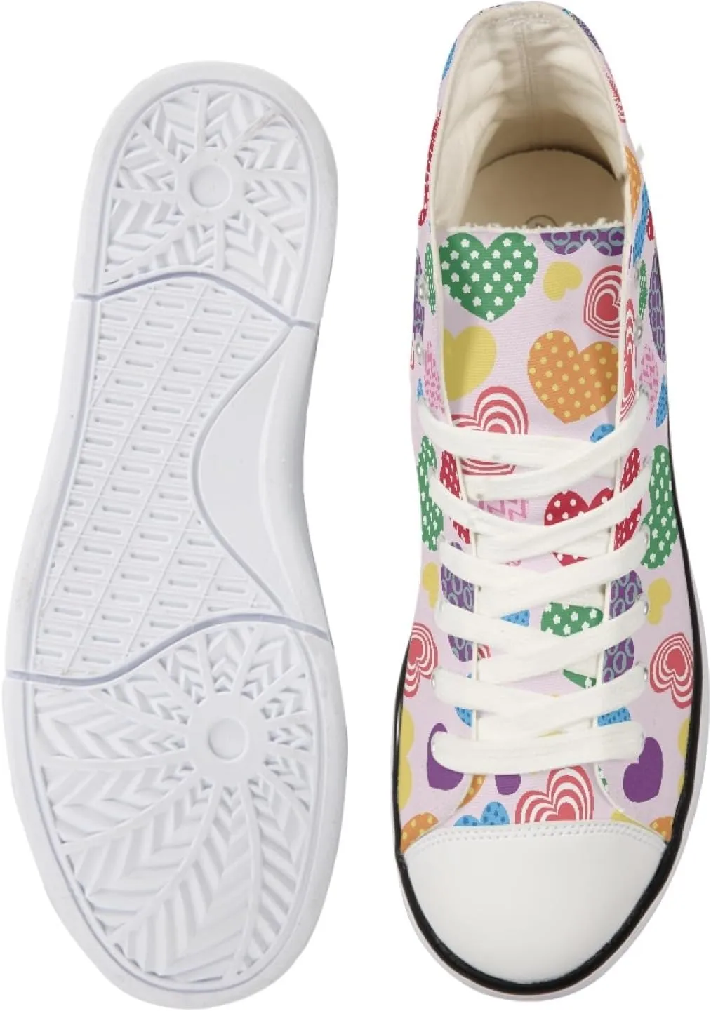 Womens Canvas Shoes High Top Sneakers for Women Classic Lace Up Walking Shoes Personalized Girls Walking Shoes