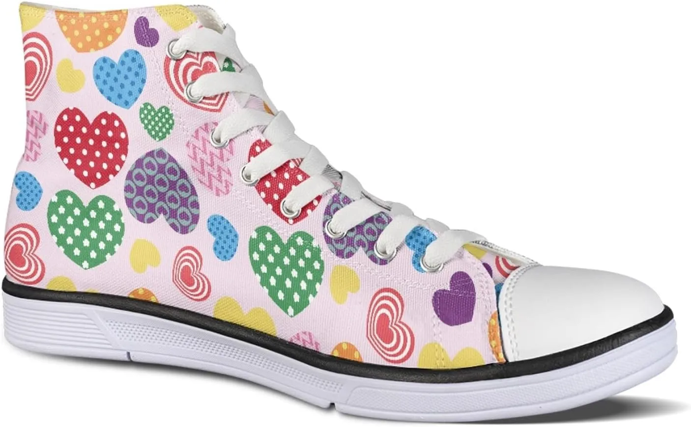 Womens Canvas Shoes High Top Sneakers for Women Classic Lace Up Walking Shoes Personalized Girls Walking Shoes