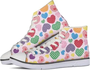 Womens Canvas Shoes High Top Sneakers for Women Classic Lace Up Walking Shoes Personalized Girls Walking Shoes