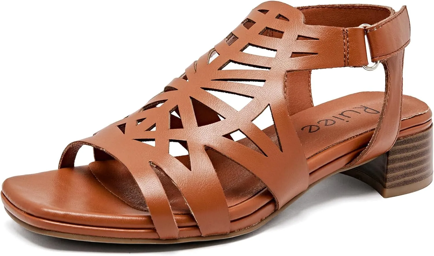 Women's Chunky Heeled Sandals - Block Low Heels Summer Ankle Strappy Square Open Toe Dressy Wedding Sandals for Women.