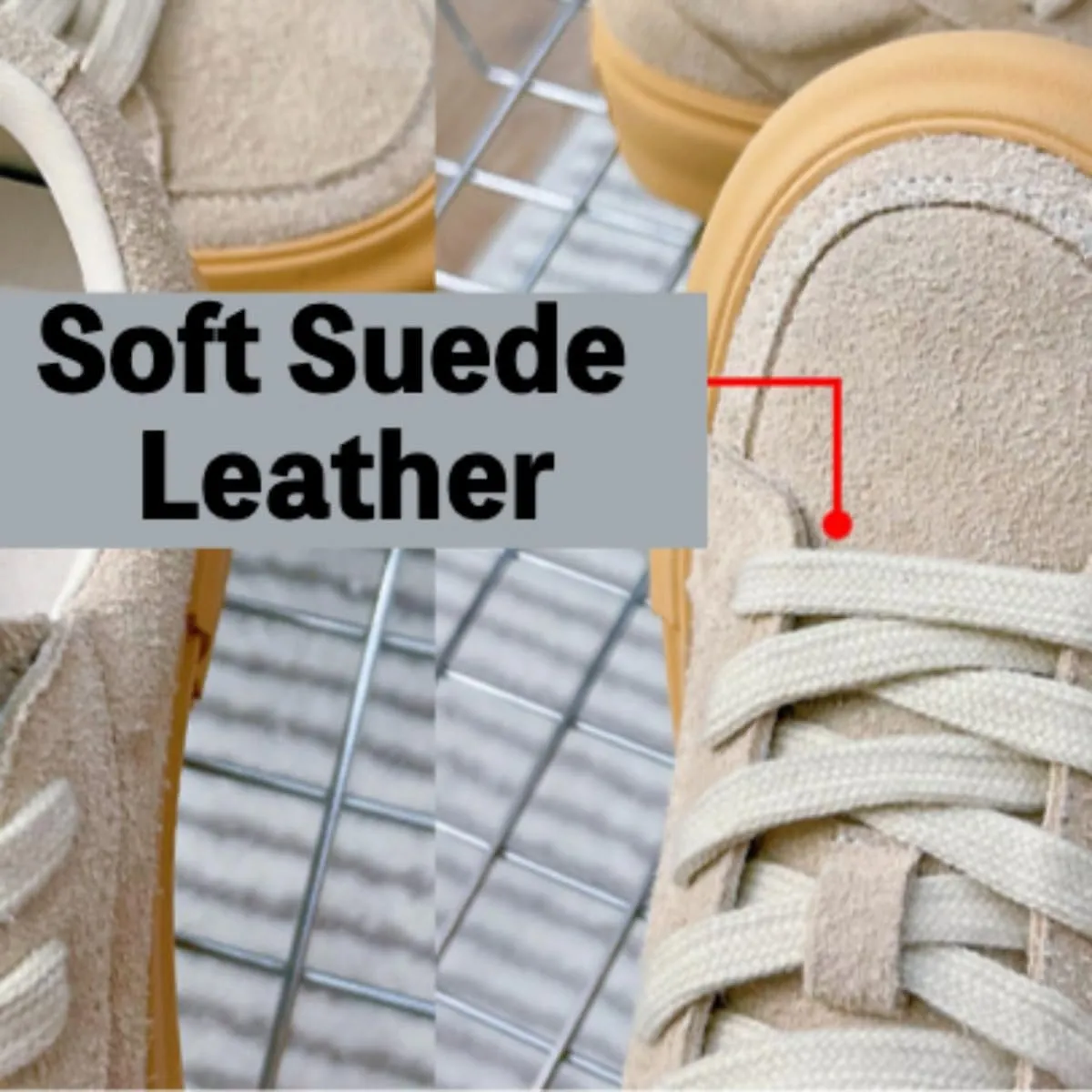 Women's Chunky Platform Sneakers Suede Lace-Up Casual Shoes with Gum Sole, Vintage Anti-Slip Leopard Print, Neutral Tones, Trendy Street Wear
