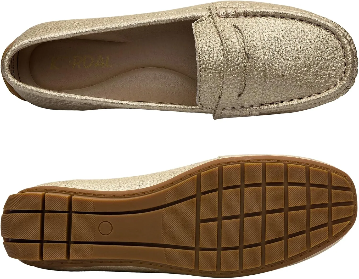 Women's Comfortable & Lightweight Leather Penny Loafers Slip-Ons Cute Business Casual Dress Shoes Work Office Flats Everyday Walking Shoes Driving Mocs for Women