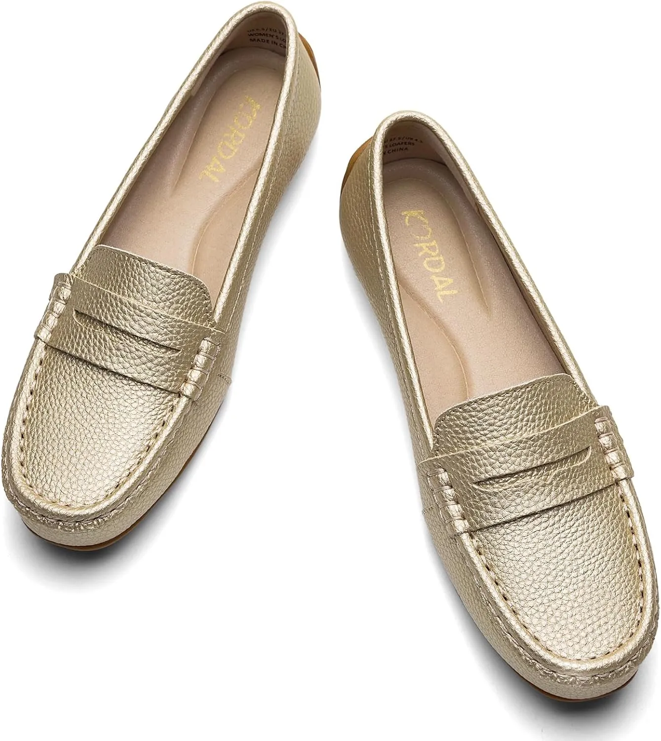 Women's Comfortable & Lightweight Leather Penny Loafers Slip-Ons Cute Business Casual Dress Shoes Work Office Flats Everyday Walking Shoes Driving Mocs for Women