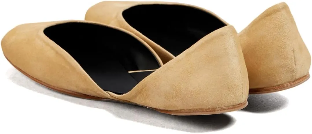 Womens Comfortable Closed Round Toe Ballet Flats Chic Slip On D'Orsay Flat Shoes Dancing Ballroom Dress Size 4-16 US
