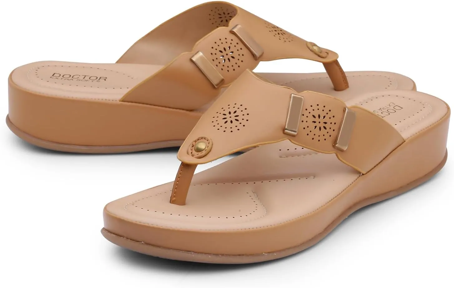 Women's Comfortable Memory Foam Thong Doctor Slippers/Flip-Flops| Fashionable Casual & Stylish| Lightweight & Breathable|Outdoor Synthetic Casual Chappals Sandals Ladies/Girls D-617
